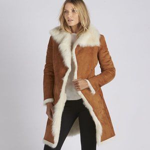 $1,995 NEW ! NWT UGG AUSTRALIA Vanesa Toscana Shearling Coat Chestnut Size M